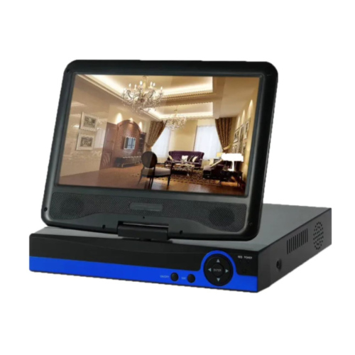 HighVision – 8CH HVR rögzítő beépített 10" monitorral (AHD, IP, 10" kijelző, FullHD)