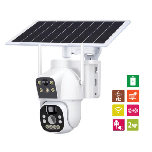 HighVision Dual Lens Solar Wifi (PTZ, 2MP, 3,6mm + 4mm kamera, akku, 8W napelem)